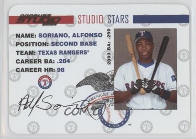 2004 Donruss Studio Stars Gold 30/100 Alfonso Soriano #SS-3 yj7
