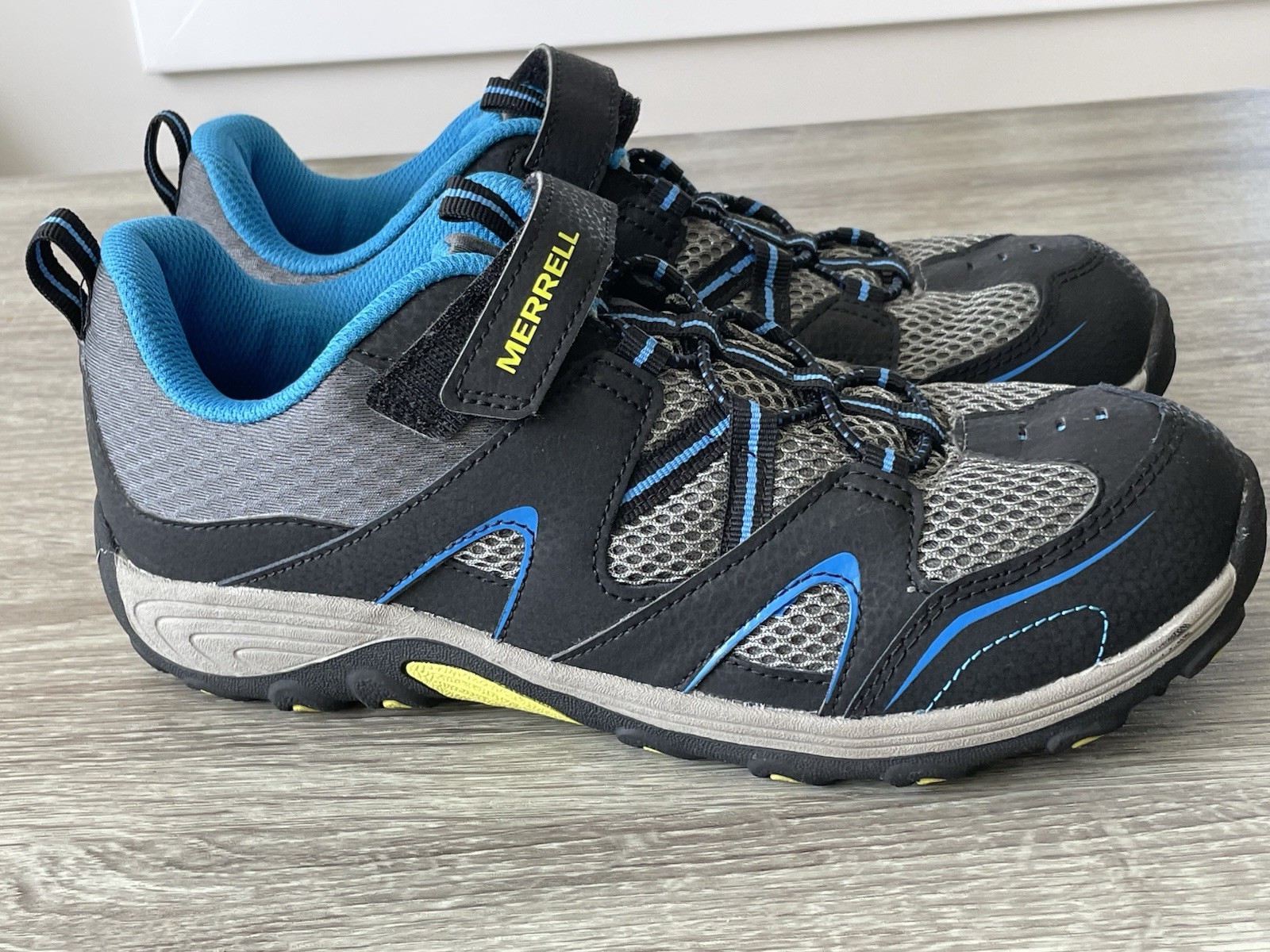 ? Scarpe da trekking Merrell Trail Chaser nere blu MK261971 ragazzi giovani taglia 7 W