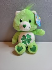 VINTAGE Care Bear - Good Luck Bear Beanie Plush 8 2002 New - MINT T1