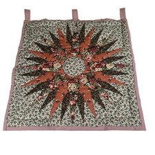 Handmade Quilted Wall Hanging Mariners Star Sunburst Floral Patchwork Cottage