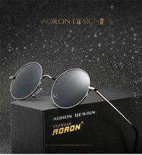 Gold Metal Round Polarized Sunglasses Vintage John Lennon Hippie Retro Glasses