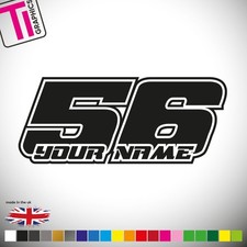 3x Custom Racing Numbers & Name - Vinyl Stickers/Decals Race Motorbike Mx Track