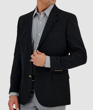 Nautica Mens Black Modern-Fit Active Stretch Solid Blazer Jacket Size 44L