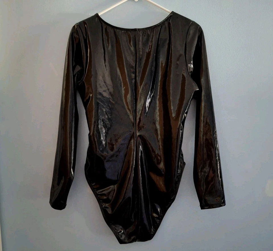 Body Good American Brillante Negro Vinilo Aspecto Húmedo Imitación Charol 4 L 14 16 Foto 2 de 4