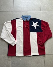 Vintage 90s Tommy Hilfiger Jeans Big USA Flag Logo Fleece Pullover Mens XL RARE