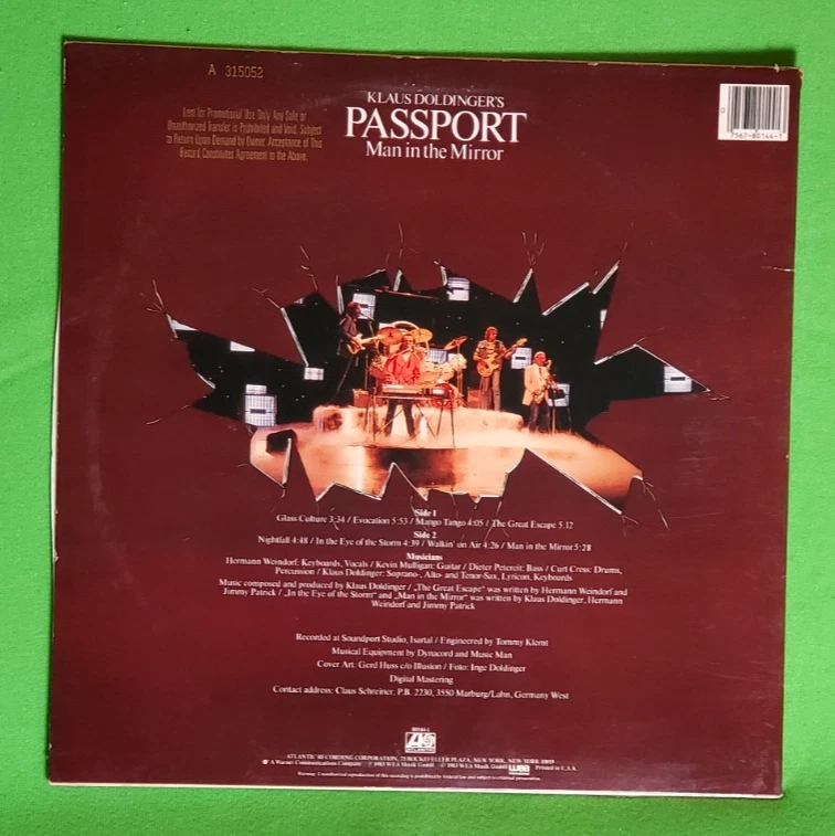 Passport- Man In The Mirror, Klaus Doldinger 1983 Atlantic  Album PROMO sticker - Image 2 of 4