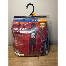 Fun World Fade In Out Ninja Costume Boys Medium 8-10 Light Up Black 7 Piece Set