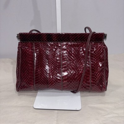 VTG Collins of Texas Oxblood Snakeskin Purse Shoulder Bag