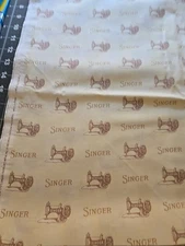 SEWING WITH SINGER BY Robert Kaufman 100% Cotton. 1 Yard OOP