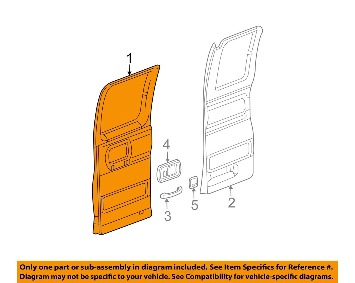 GM OEM 03-14 Express 1500 Side Loading Door Interior Trim GM OEM 03-14 Express 1500 Side Loading Door Interior Trim