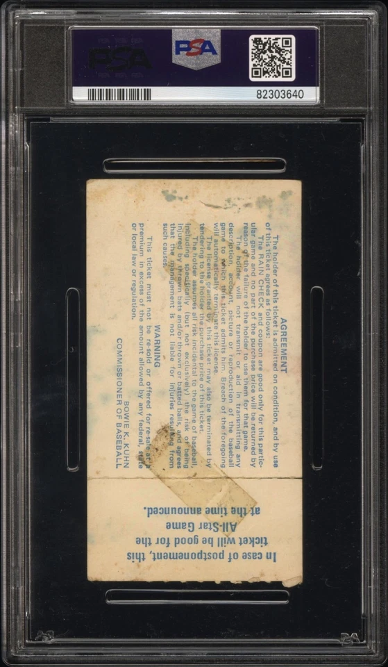 1976 MLB Logos All Star Game PSA Ticket Stub Philly 7/23/74 George Foster MVP - Image 2 of 2