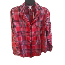 Victoria's Secret Women's sz Medium Cotton Blend Pajama Top Button Up NWT