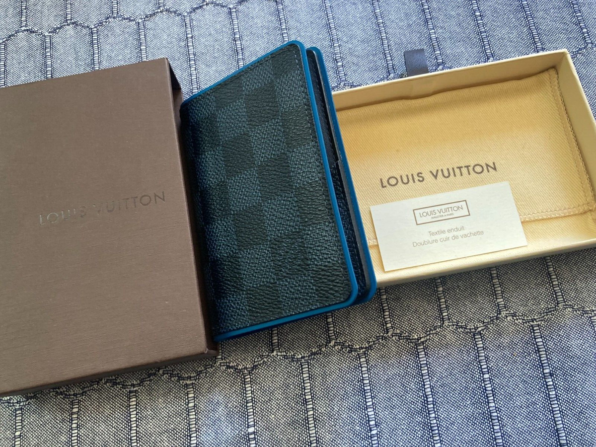 LOUIS VUITTON Blue Wallet Card Holder 2014 ORG. De POCHE DAM. COB 