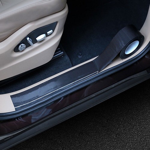 Carbon Fiber Car Door Sill Protector Scuff Plate Vinyl Sticker Trim Accessories - Foto 13 di 14
