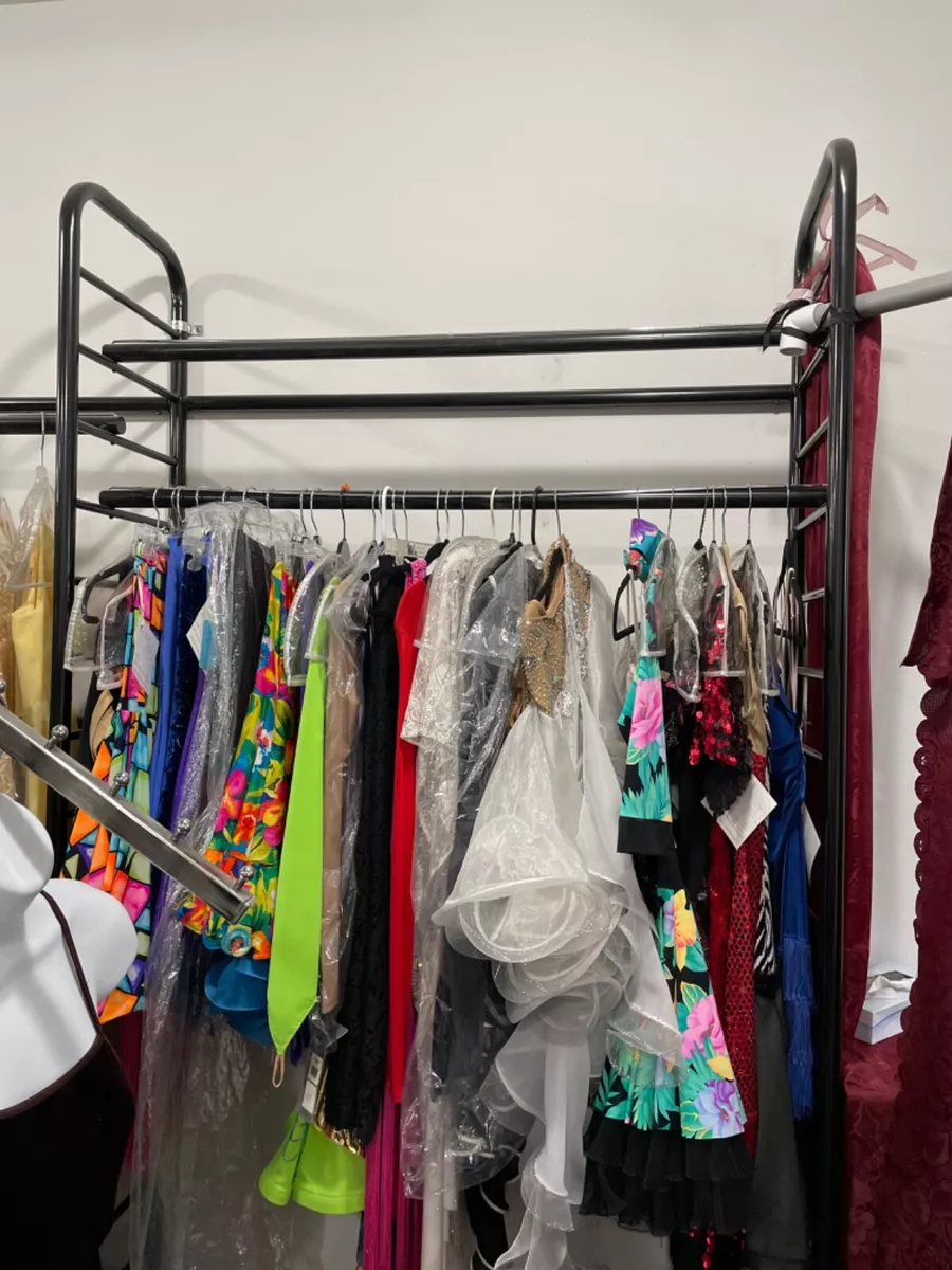 Wall Mounted Black Metal Clothing Rack Multipurpose 96 w x 88