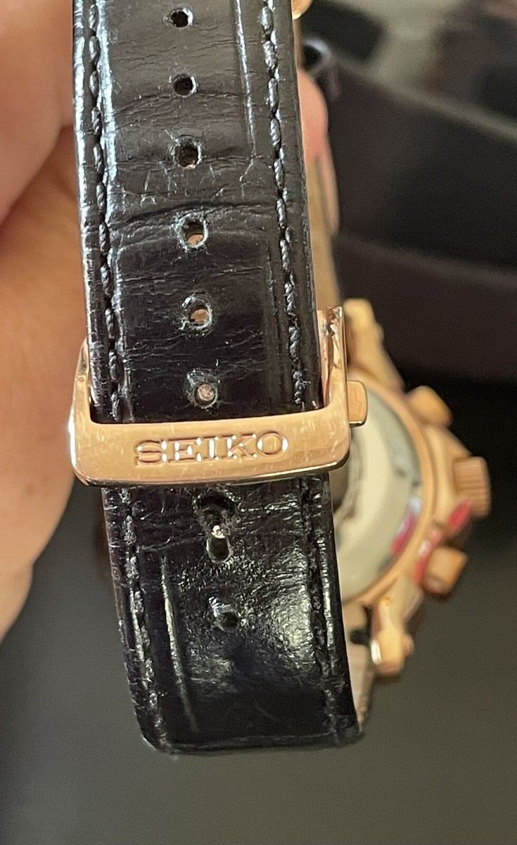Seiko Premier Kinetic Men's/Women's Black/Rosegold Chronograph
