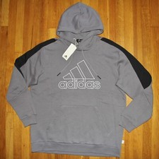 Adidas Future Icons Embroidered Winter Hoodie Mens XL HK3163 Trace Grey Black
