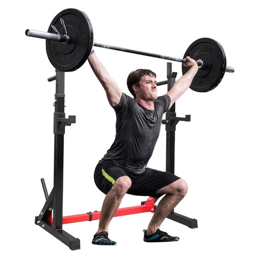 2pcs Adjustable Rack Standard Steel Squat Stands Barbell Free Press Bench - Picture 6 of 10