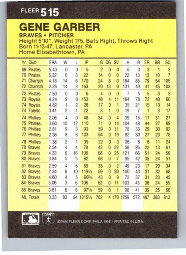 1986 Fleer Baseball Complete Your Set You Pick Choose #496 - 660 - Picture 41 of 295