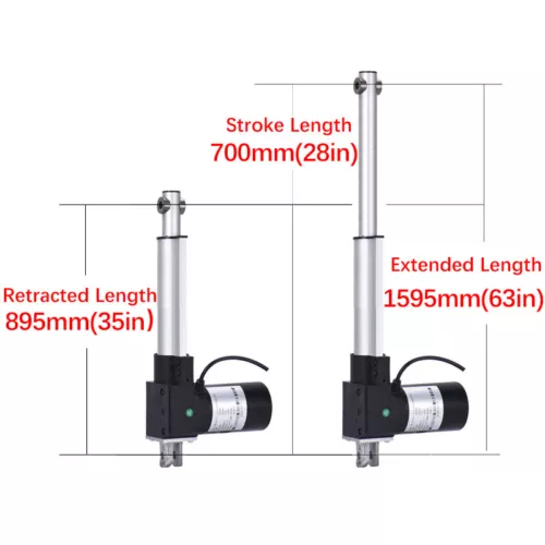 24V 6000N Electric Linearantrieb 600MM 1000MM Linear Actuator Schwere Leistung - Afbeelding 26 van 33