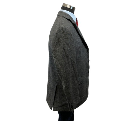 48R Handwoven Donegal Tweed Magee Mens Blazer Sport Coat Jacket Blue Herringbone - Picture 13 of 16