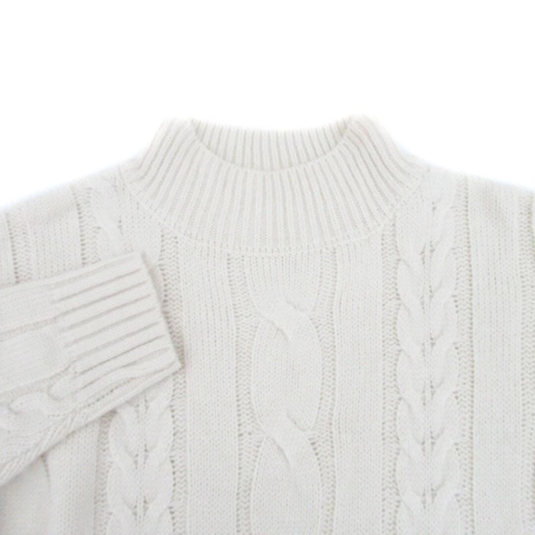 OFF WHITE ROSEBUD ROSE BUD ABITO IN MAGLIA COLLO ALTO MANICA LUNGA GINOCCHIO LUNGHEZZA F OFF WHITE