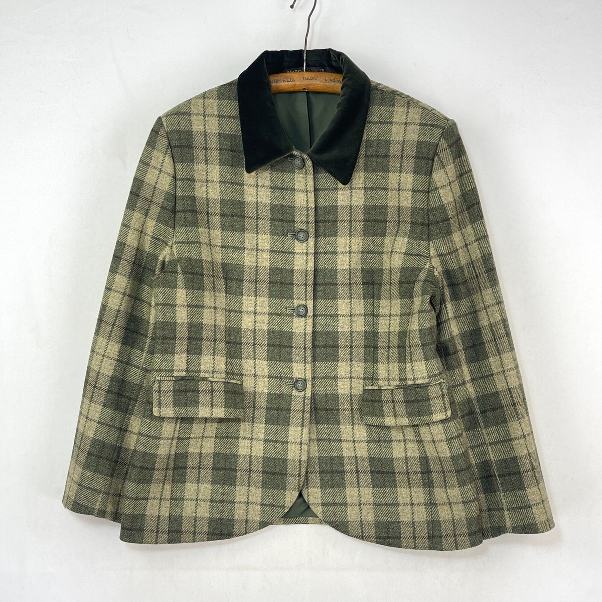 Wool Blazer Outfit Green Checked Blazer Womens Ralph Lauren Plaid