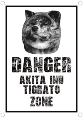 Lovelytiles Akita Americano Targa ATTENTI al Cane Cartello Warning Area Protected BY