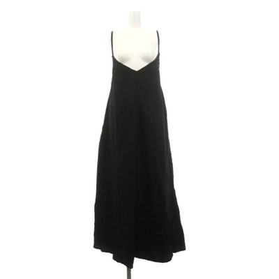 MUSE DE DEUXIEME CLASS RESORT DRESS LONG MAXI LINEN BLACK MF Used 