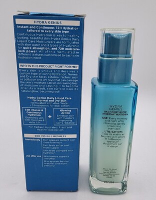 L'Oreal Hydra Genius Daily Liquid Care 72H Normal/Dry Skin Glow Moisturizer  New | eBay