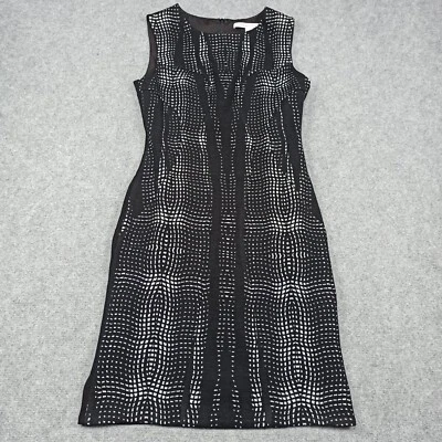 Diane von Furstenberg Robe Taille US 4 UK 10 Eur 36 Laine Mélange Noir/Blanc - Photo 1/4