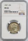 1947 Washington Quarter Silver 25C MS 66 NGC