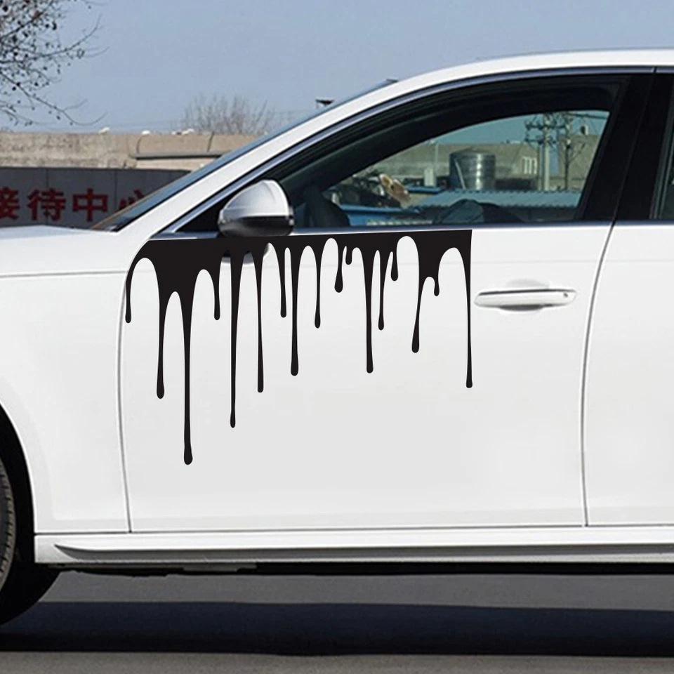 2 PCS Blood Drips Car Graphic Decal Vinyl Side Doors Sticker Taillight Decortion - Image 3 of 4
