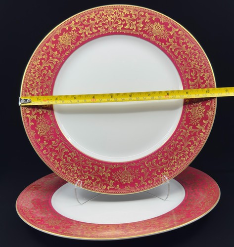Hanover Harmony House China Filigree Red Dinner Plates 10 1/2" set of 2 - 第 3/3 張圖片