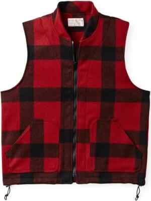 Filson Wool Vest Liner 11010033 MADE IN USA Red Black Check Plaid
