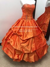 Orange Sweet 16, Formal Gown, Prom Dress, or Quinceanera Princess Dress