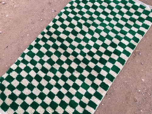 Moroccan Check Runner Rug,Berber Entryway Kilim Rug,New Soft Wool Area,Matdoor - Picture 32 of 68