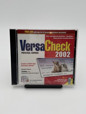 Versa Check 2002 PC Software, Create Custom Bank Checks, Sealed New
