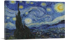 ARTCANVAS The Starry Night - Rectangle 1889 Canvas Art Print by Vincent van Gogh