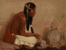 Eanger Irving Couse :  The Sculptor : Archival Art Print