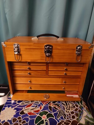 Hardwood Cabinet 8 Drawer Machinist Wooden Tool Chest Wood Cabinet