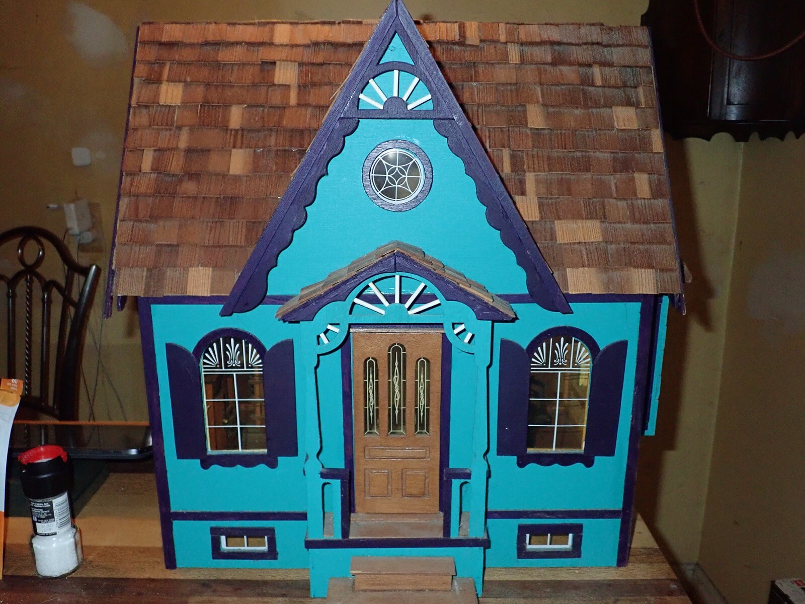 Vintage Wooden Doll House with Furniture eBay