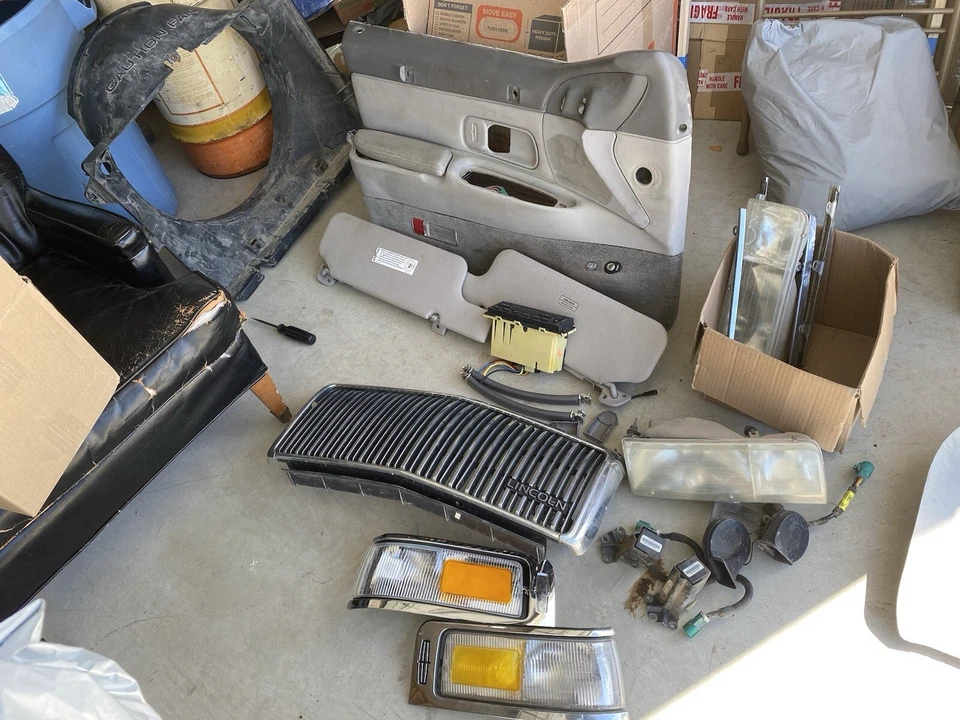 1995 1996 1997 Lincoln Town Car Grand Marquis Seat Set W Track Front Back Gray - Image 4 of 4