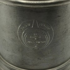 1977 Amoco Oil Mug Stein Cup Sales Award Pewter Vintage Employee Dented 5" Tall