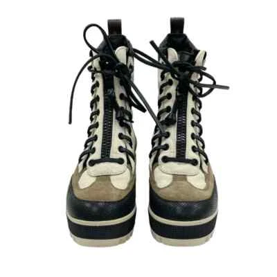 LOUIS VUITTON Bottines Courtes En Daim Et Cuir Monogramme 38,5 - Photo 1/4