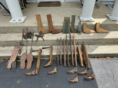 Antique/vintage shoemaking and bootmaking equipment, cobbler's tools, shoe lasts