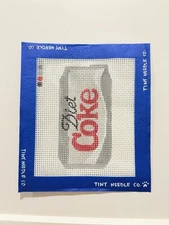 Diet Coke Hand painted Needlepoint Canvas 13 Mono Mesh