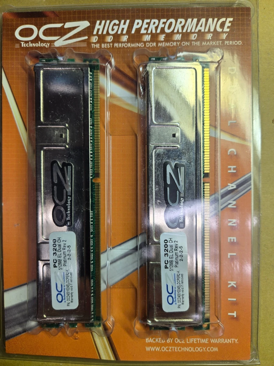 512 Mo DDR 400 MHz (PC3200) - Barrette Mémoire RAM - Occasion