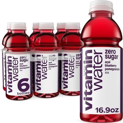 Vitaminwater XXX Zero Sugar Acai-Blueberry Pomegranate Water Beverage 6Pack 