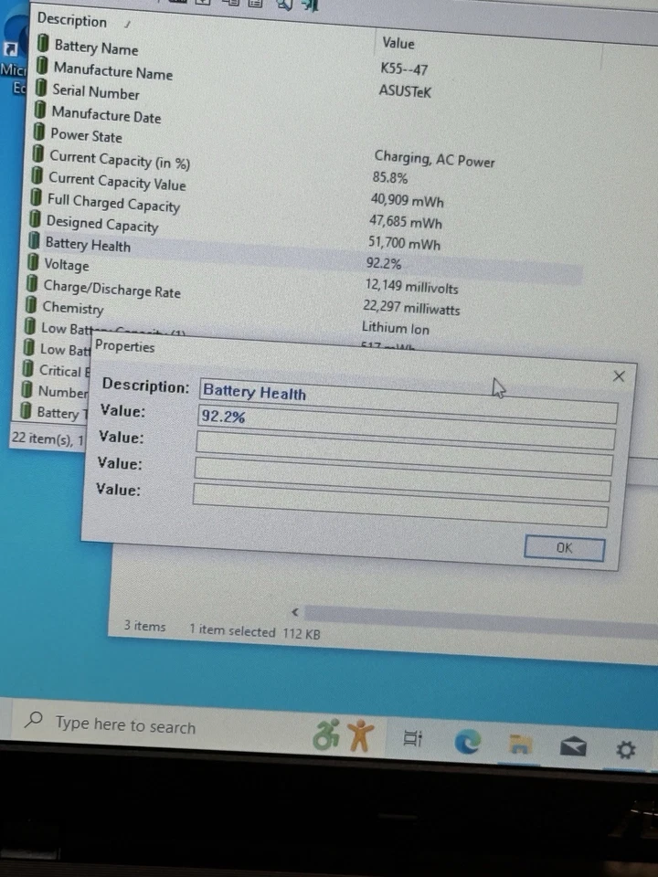ASUS K55A – Intel Celeron B820 – 8GB RAM – 128GB SSD – 15.6” – Windows 10 - Image 2 of 4